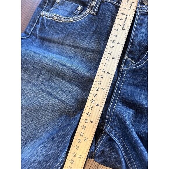 Earl Womens Embellished Blue Jeans 6P Denim Faded Dark Wash Straight Leg EUC - Picture 8 of 16